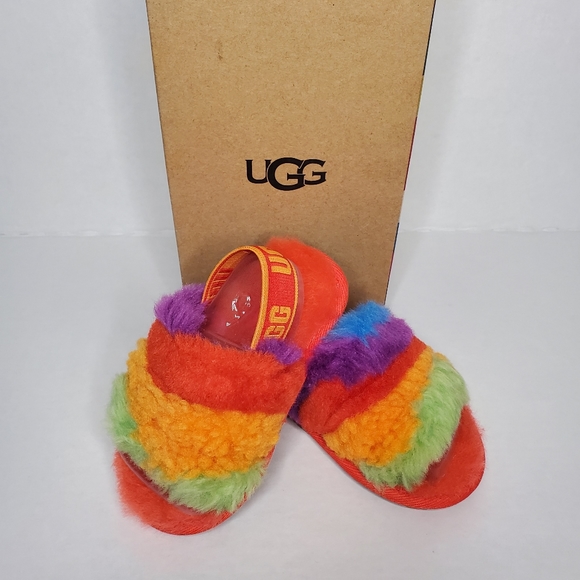 NEW! UGG Toddler Fluff Yeah Slide Cali Collage, Size 6. - Picture 3 of 4